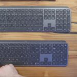 Top view of English and german keyboard layout