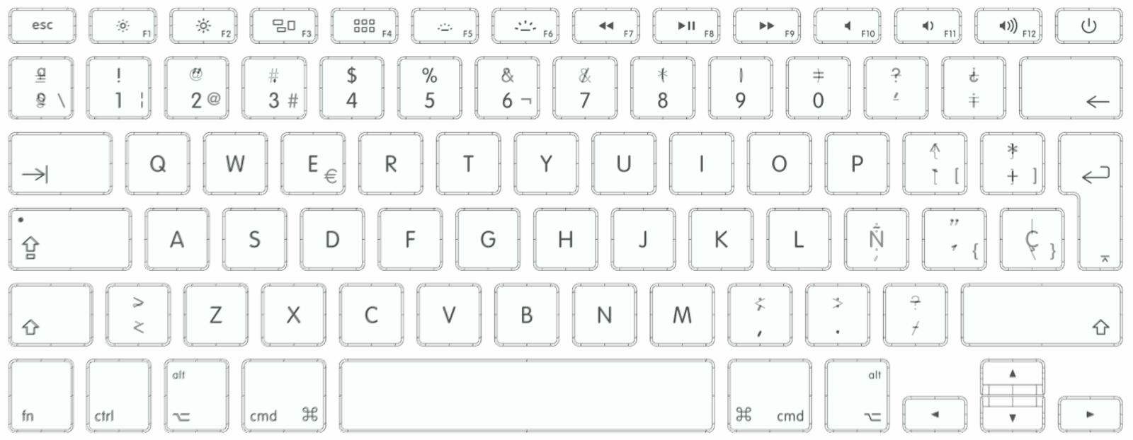 Macbook Pro Latin American Keyboard