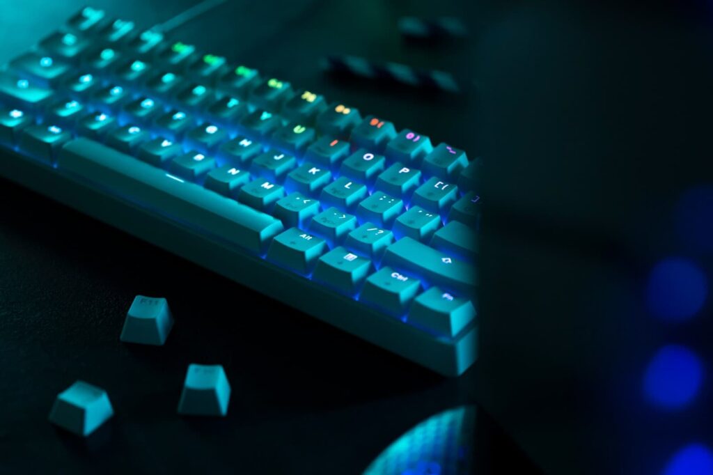 Blue keyboard with lights